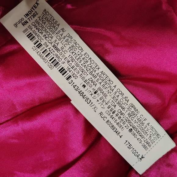 NWT ZARA $130 Belted Tuxedo Blazer Vibrant Pink Women's XL Neon Fuschia NEW! - Picture 15 of 16